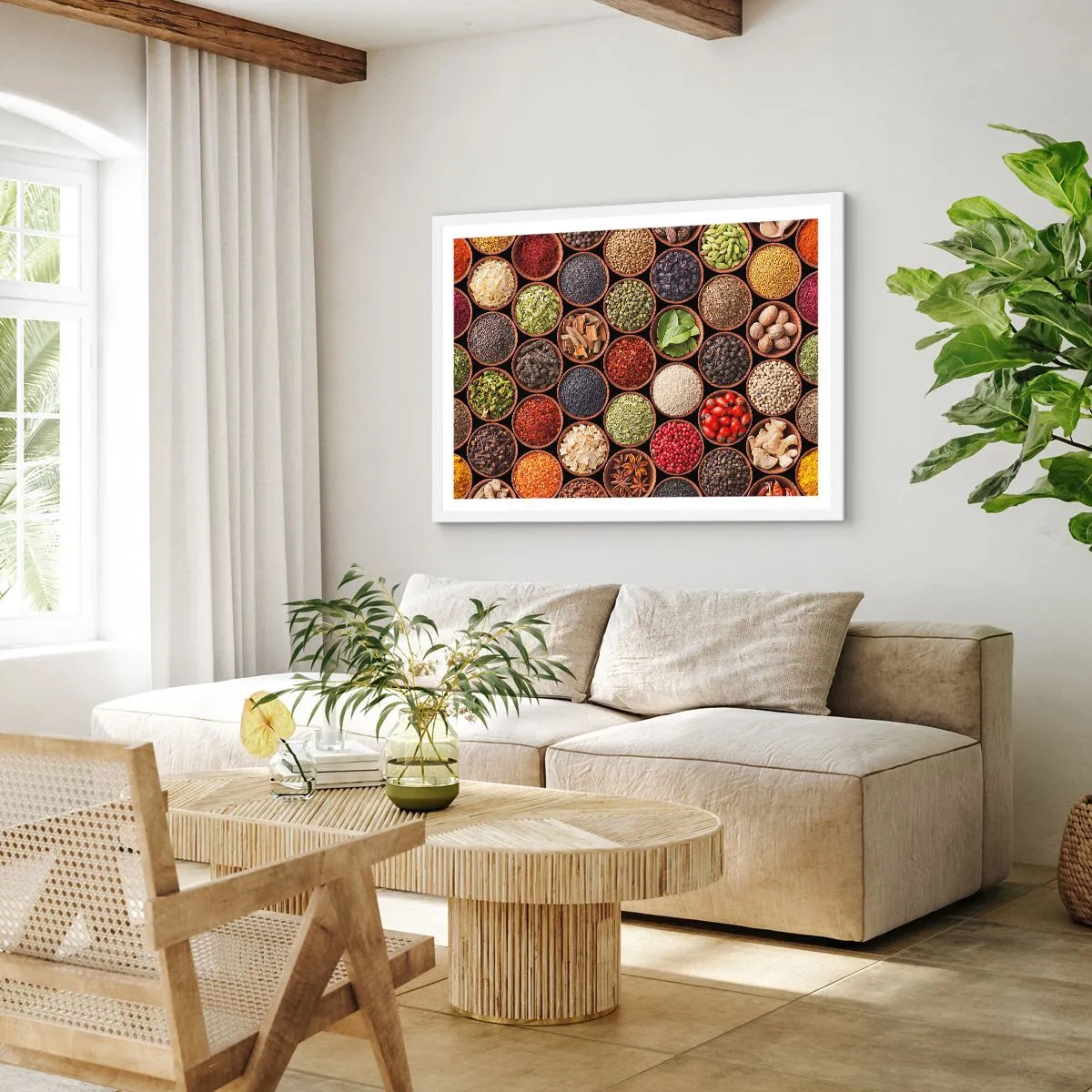 Poster in een witte lijst - Alle smaken van de wereld - 40x30 cm