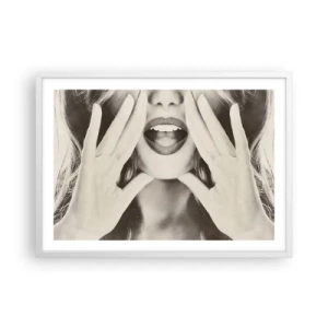 Poster in een witte lijst - Ik kom al! - 70x50 cm