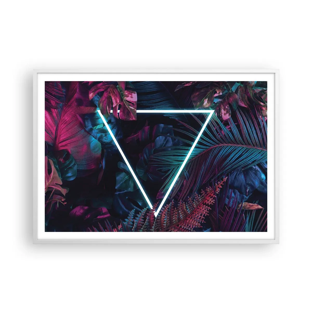 Poster in een witte lijst - Disco-achtige tuin - 100x70 cm