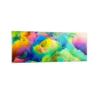 Schilderen op glas - Regenboog dons - 140x50 cm