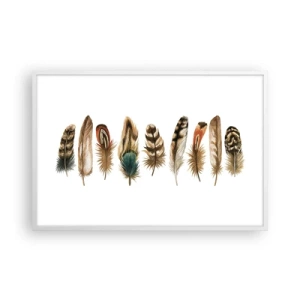 Poster in een witte lijst - Een gevederde variatie - 91x61 cm