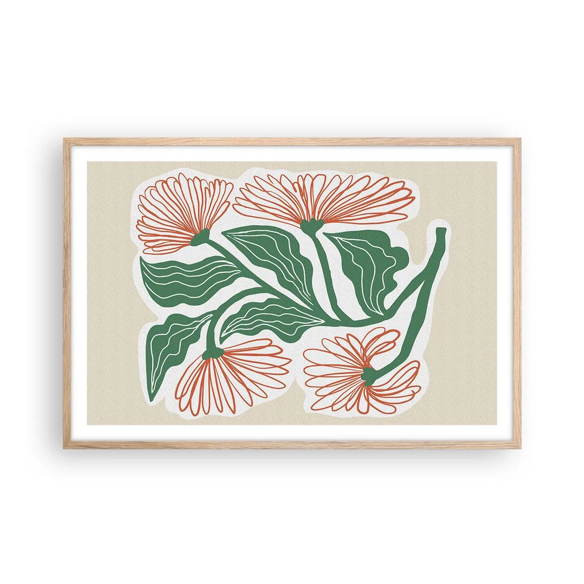 Een poster in een licht eiken lijst - Folk en modern - 91x61 cm