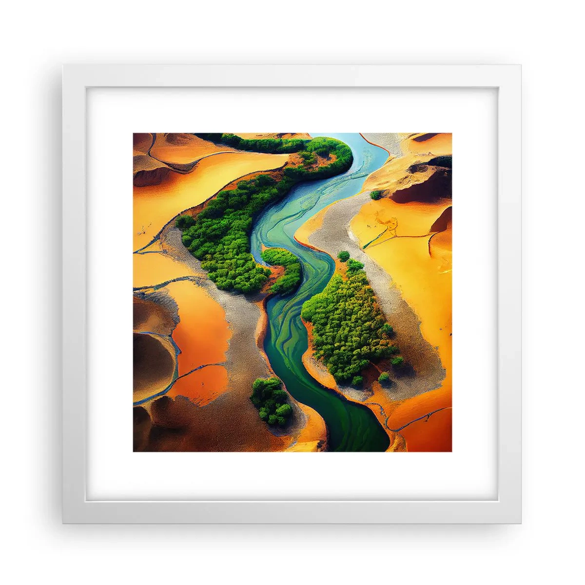 Poster in een witte lijst - Levengevende rivier - 30x30 cm
