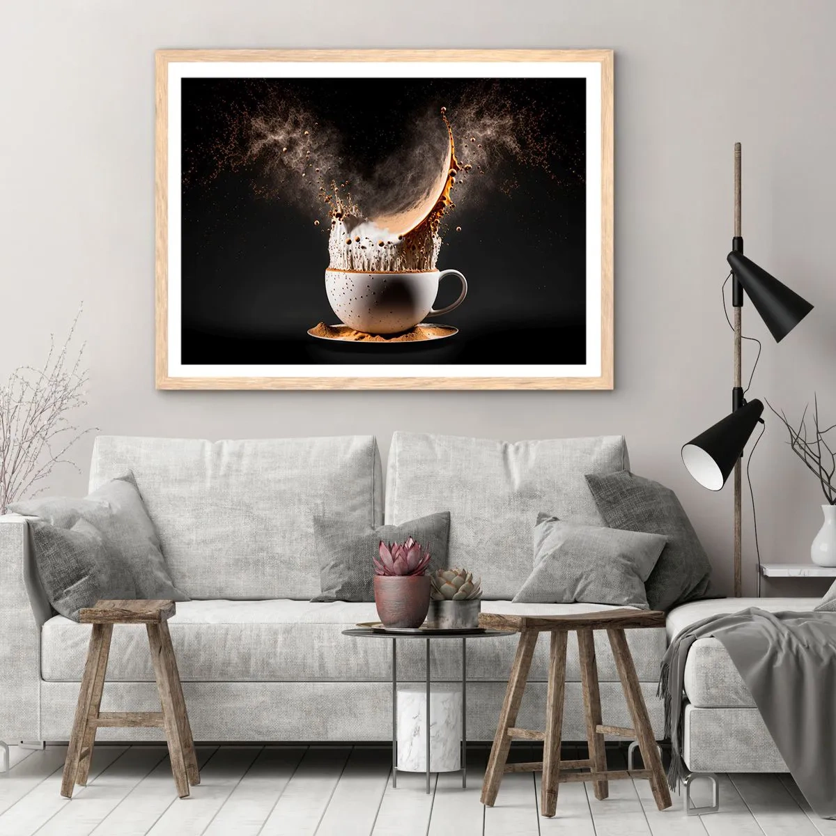 Een poster in een licht eiken lijst - Een explosie van smaak - 70x50 cm