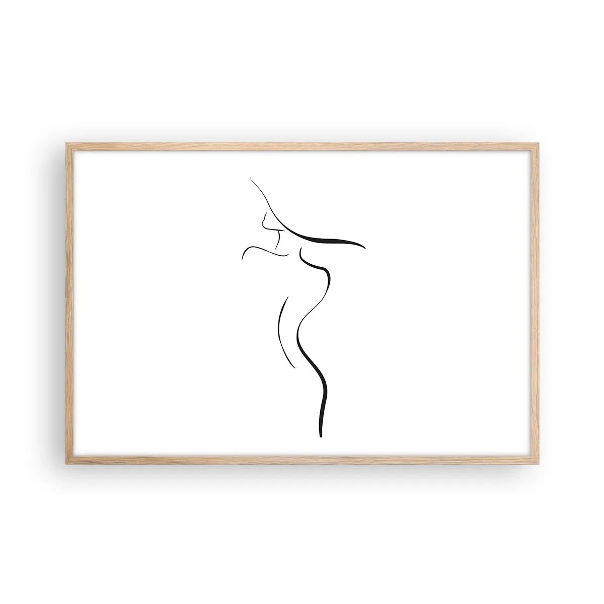 Een poster in een licht eiken lijst - Ongrijpbaar als een golf - 91x61 cm