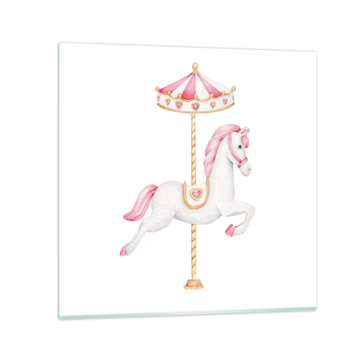 Schilderen op glas - Hij raakte de grond rennend - 60x60 cm