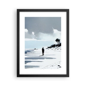 Poster in een zwarte lijst - Alleen - 30x40 cm