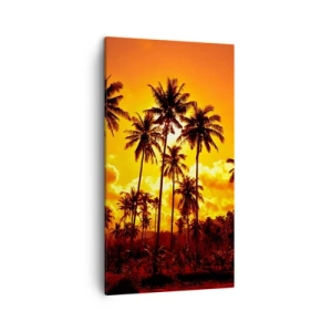 Schilderen op canvas - Bergen staan ​​in brand, bossen staan ​​in brand - 45x80 cm