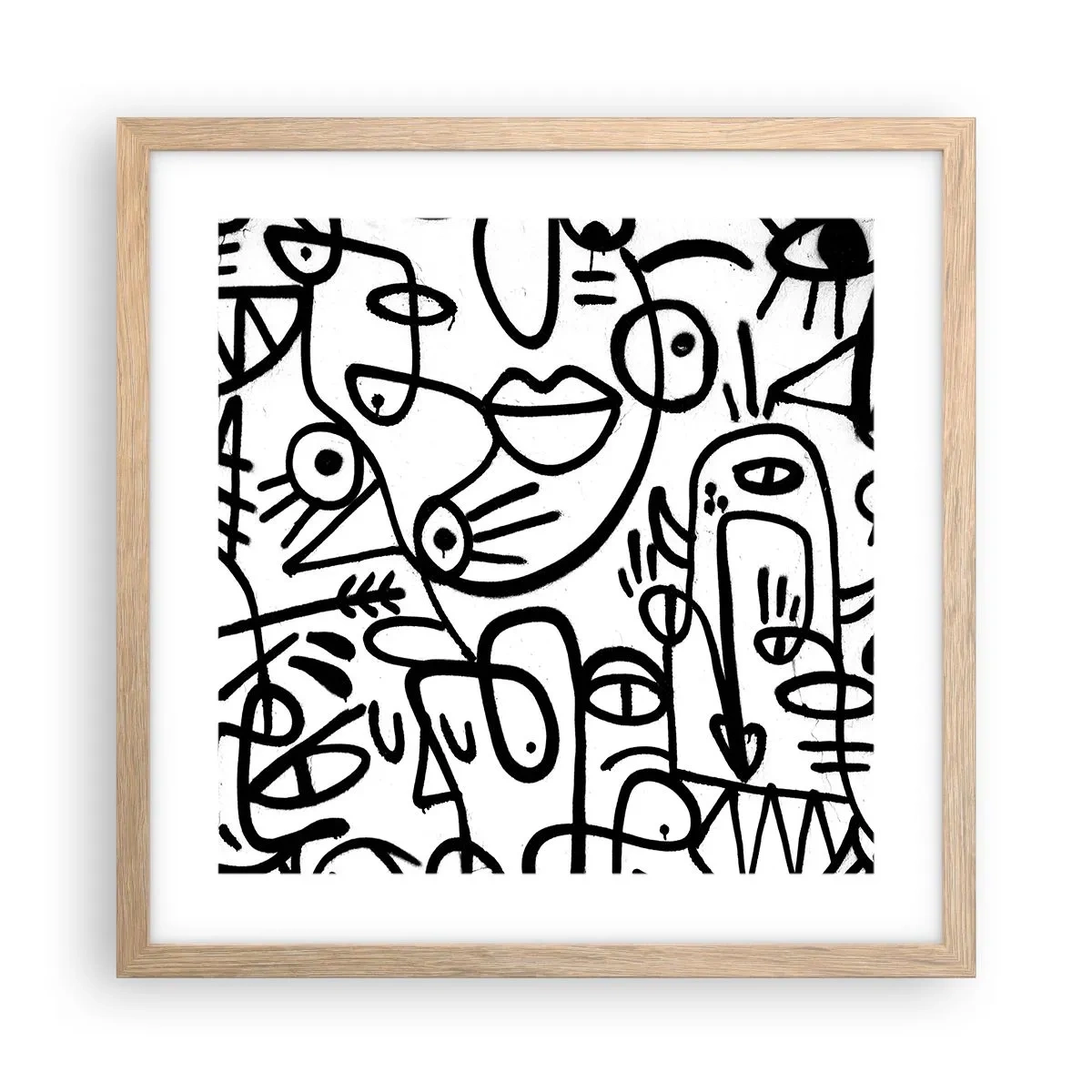 Een poster in een licht eiken lijst - Gezichten en luchtspiegelingen - 40x40 cm