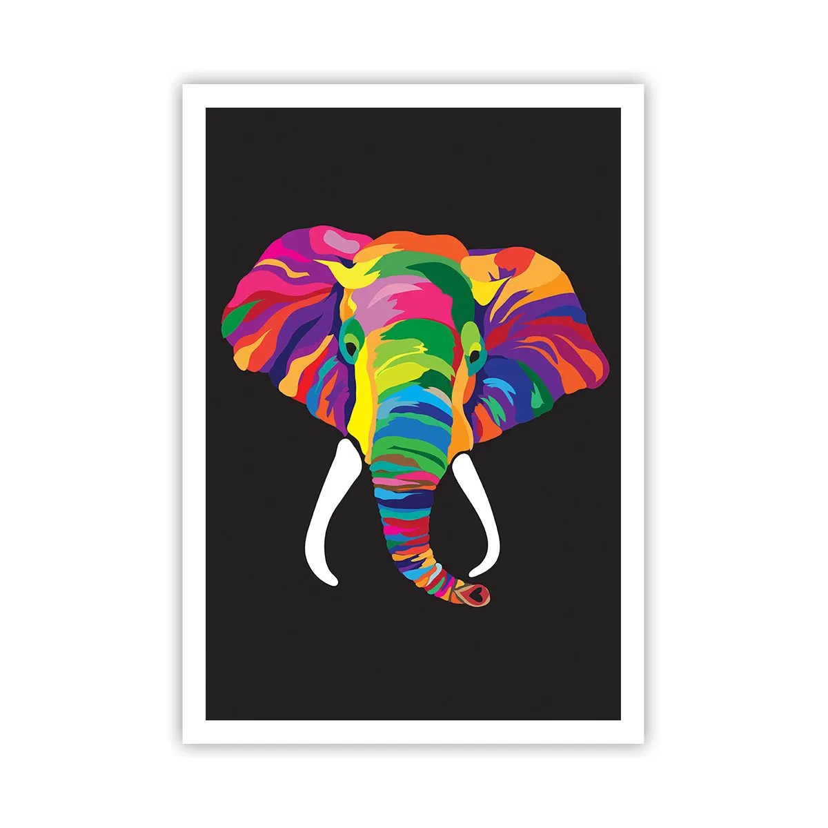 Poster - De olifant die ervan hield om in de regenboog te baden - 70x100 cm