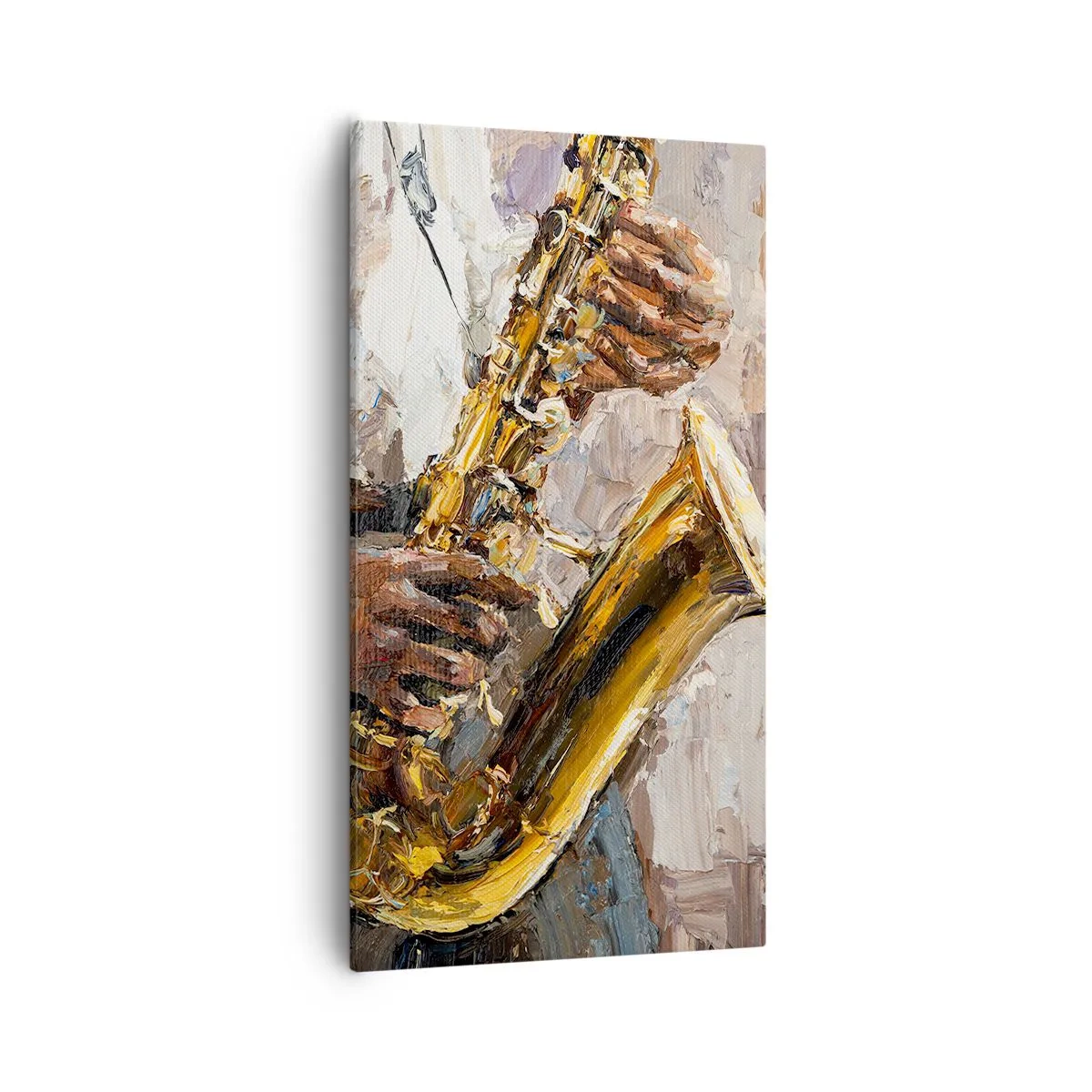 Schilderen op canvas - Tijd om te solo te spelen - 55x100 cm