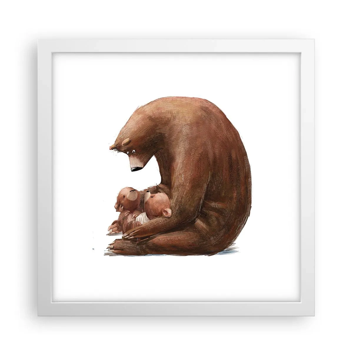 Poster in een witte lijst - Zoete dromen, kinderen - 30x30 cm