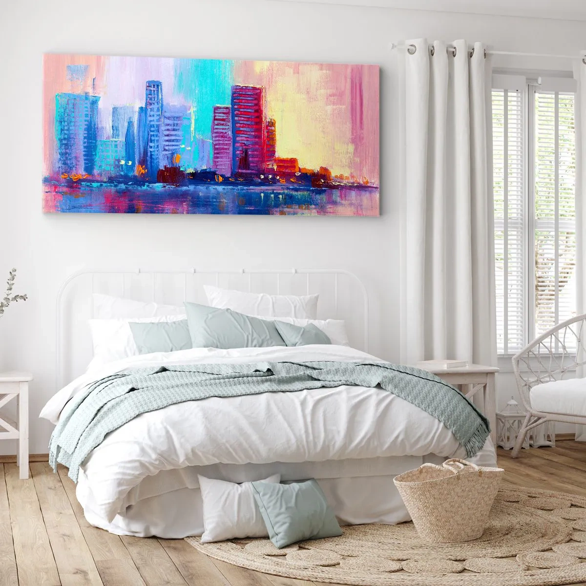Schilderen op canvas - Badend in kleuren - 100x40 cm