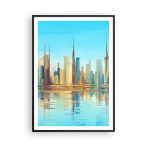 Poster in een zwarte lijst - Een zonnige metropool - 70x100 cm
