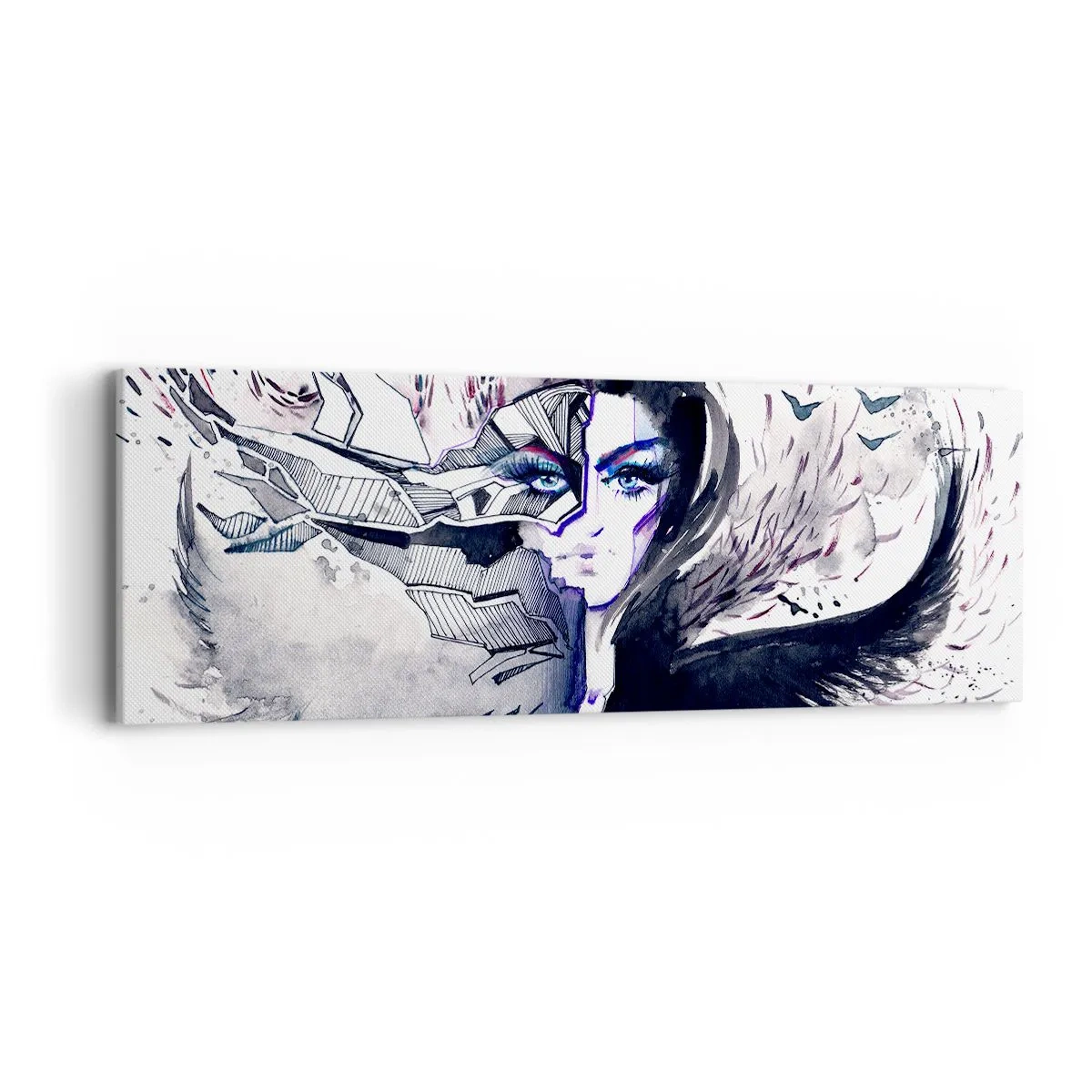 Schilderen op canvas - Demonisch en mooi - 90x30 cm