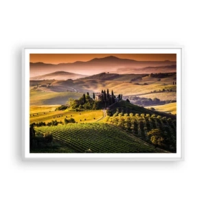 Poster in een witte lijst - Arcadia - het Toscaanse landschap - 100x70 cm
