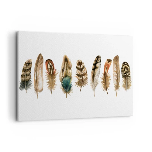 Schilderen op canvas - Een gevederde variatie - 100x70 cm