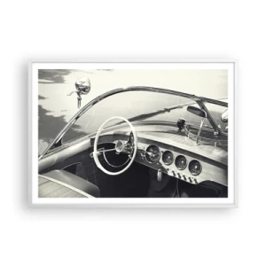 Poster in een witte lijst - Weer voor de rijken - 100x70 cm