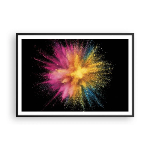 Poster in een zwarte lijst - De geboorte van kleuren - 100x70 cm