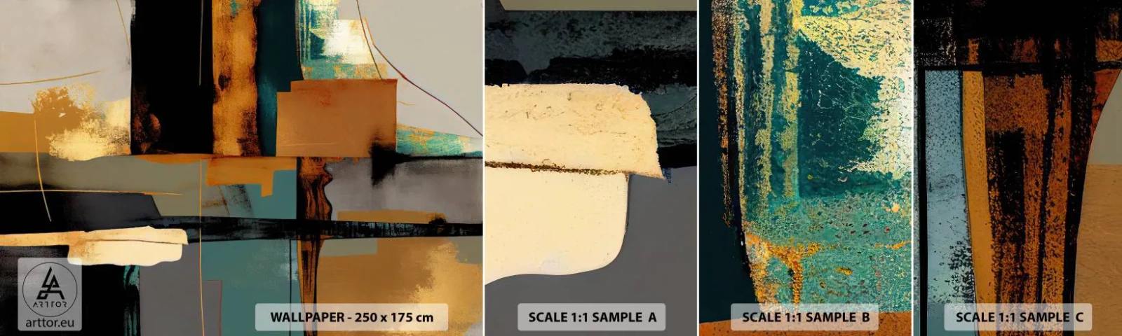 Fotobehang Staaltje Standard Eco - Abstractie – licht en schaduw - Abstractie, Modern, Deel - 100x30 cm