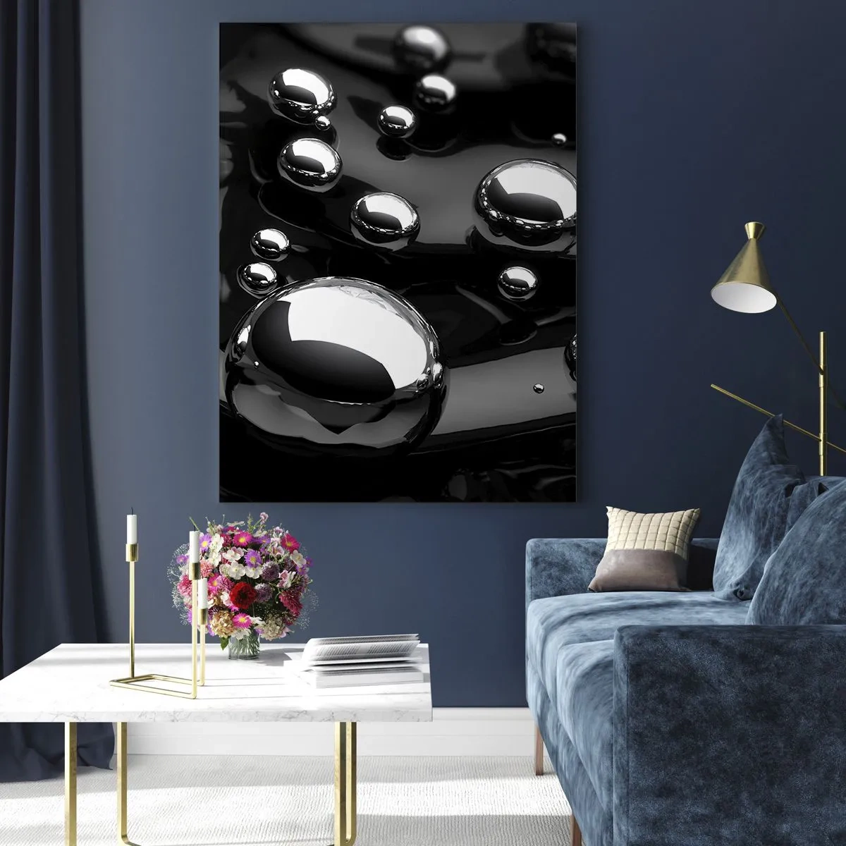 Schilderen op glas - Uit het zwarte water - 50x70 cm