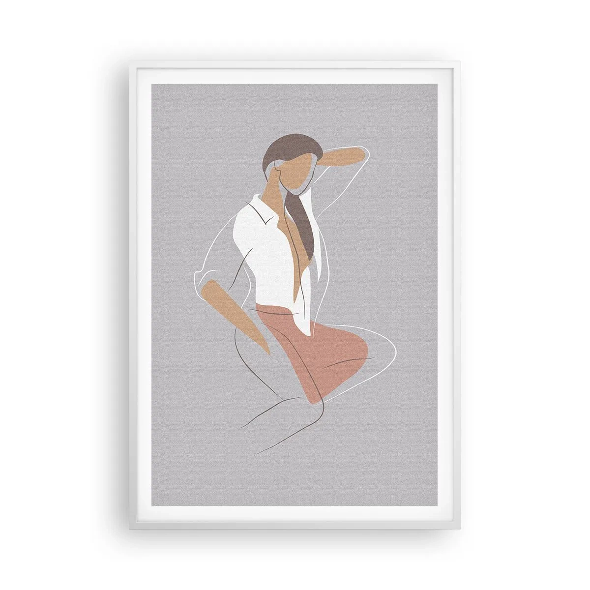 Poster in een witte lijst - Omtrek van gracieusheid - 70x100 cm