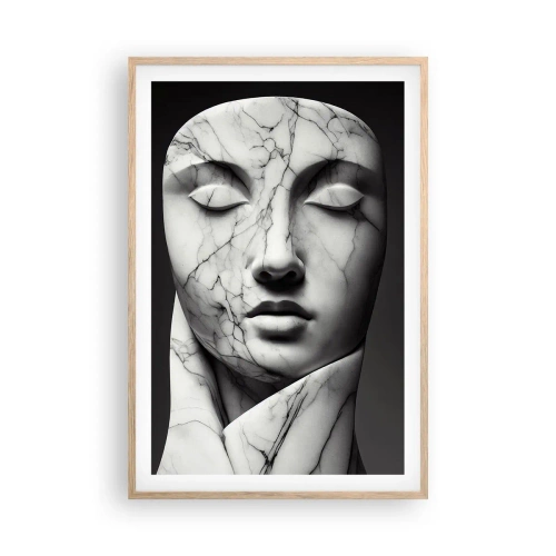 Een poster in een licht eiken lijst - Marmeren vormen - 61x91 cm