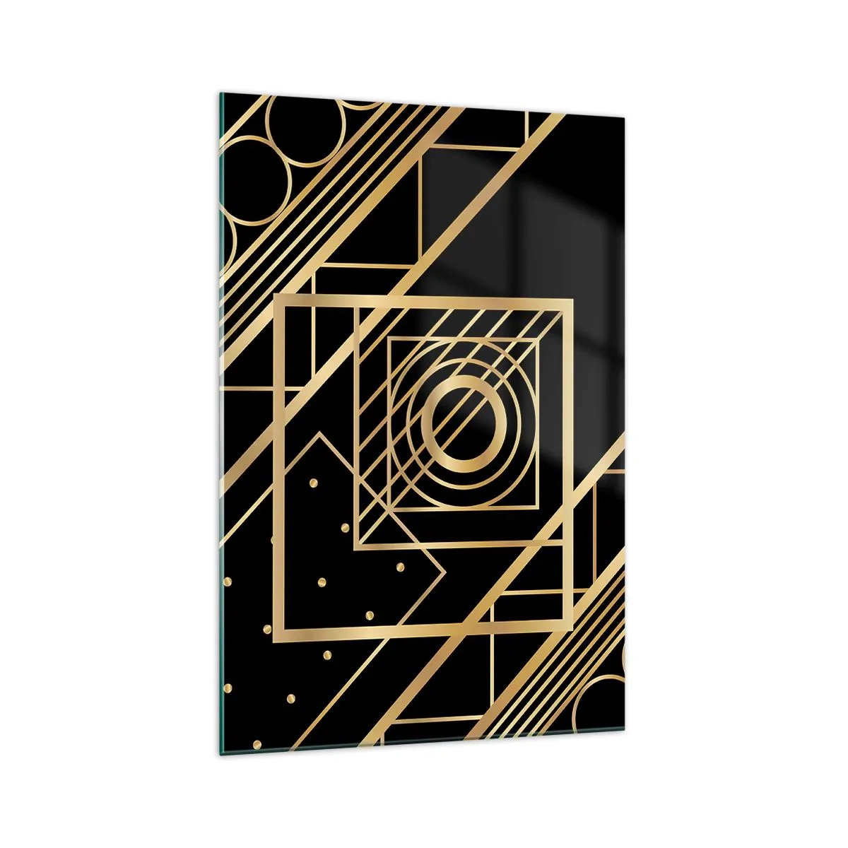 Schilderen op glas - Gouden geometrie - 70x100 cm