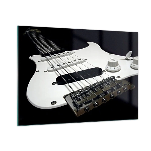 Schilderen op glas - Geluid verborgen in het wit - 100x70 cm