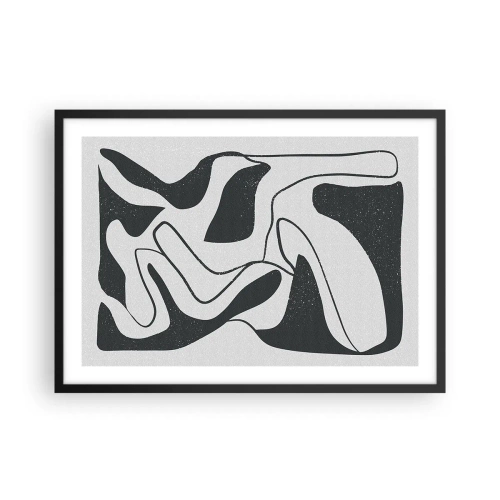 Poster in een zwarte lijst - Abstract doolhofplezier - 70x50 cm
