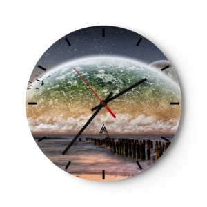 Wandklok - Klok - En de wereld kwam uit het water - 40x40 cm