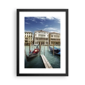 Poster in een zwarte lijst - Paleizen in het blauw - 30x40 cm