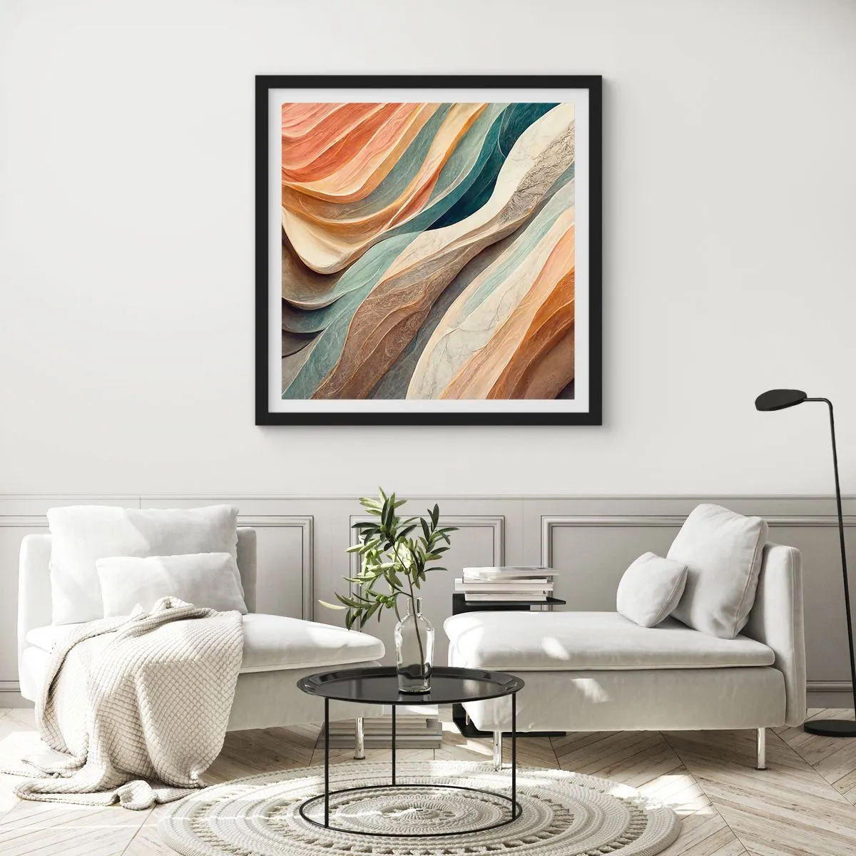 Poster in een zwarte lijst - Het moment vóór de verandering - 30x30 cm