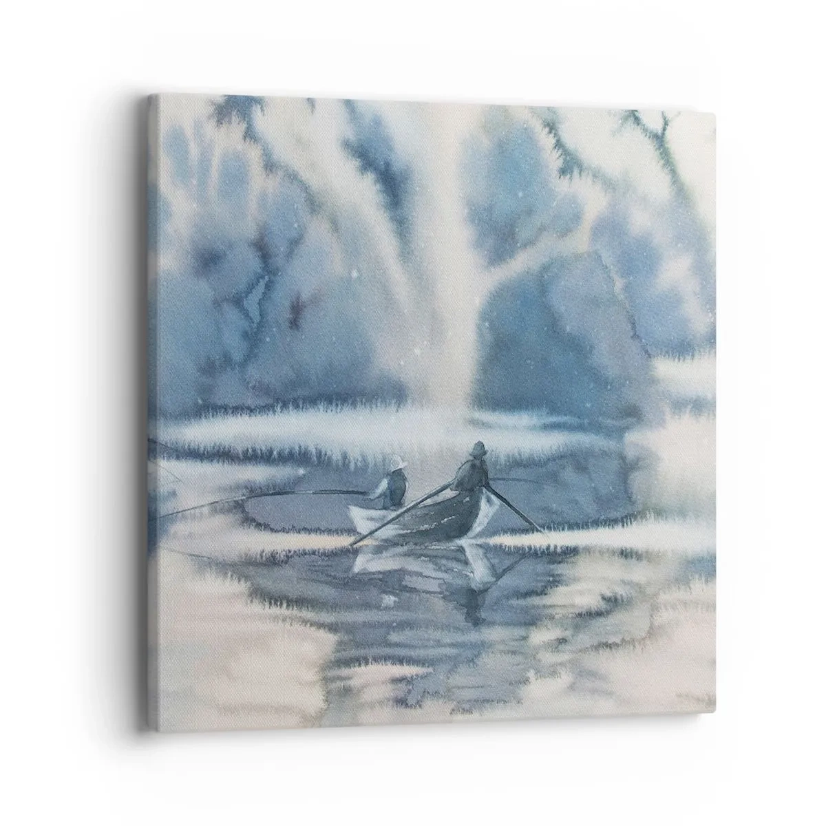 Schilderen op canvas - Vissers in hun paradijs - 40x40 cm