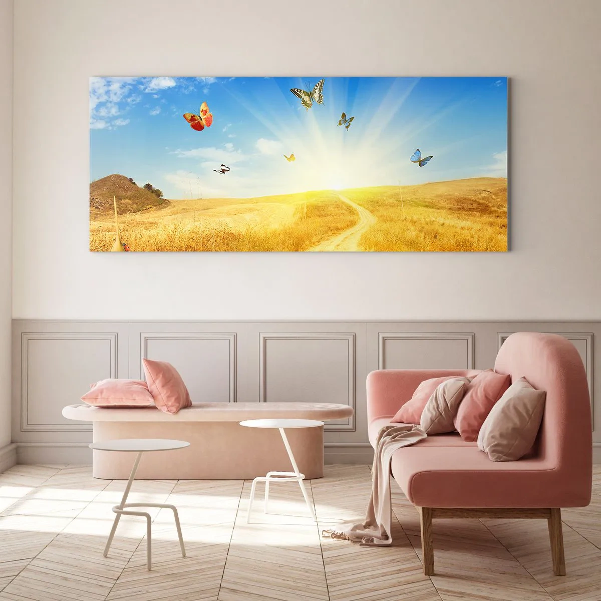 Schilderen op glas - En hoe kun je niet van de zomer houden? - 160x50 cm