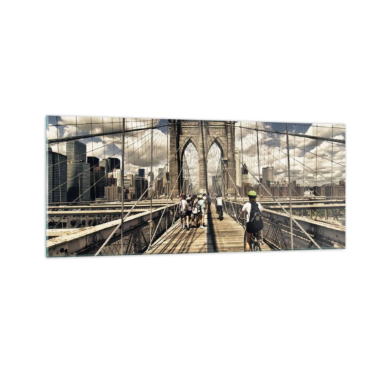 Schilderen op glas - Midden in het hart van de stad - 100x40 cm