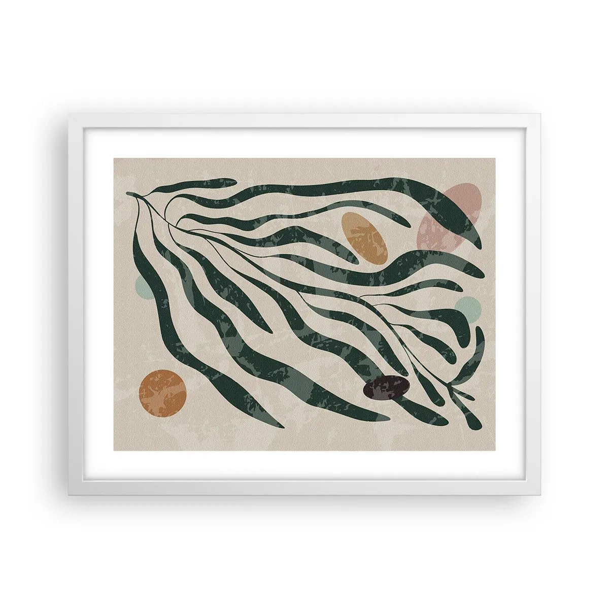 Poster in een witte lijst - Tussen het groen - 50x40 cm