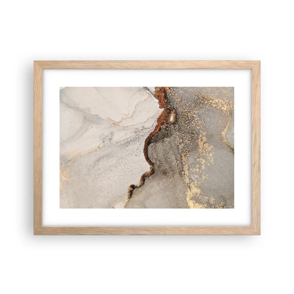 Een poster in een licht eiken lijst - Op de grens van kleuren - 40x30 cm