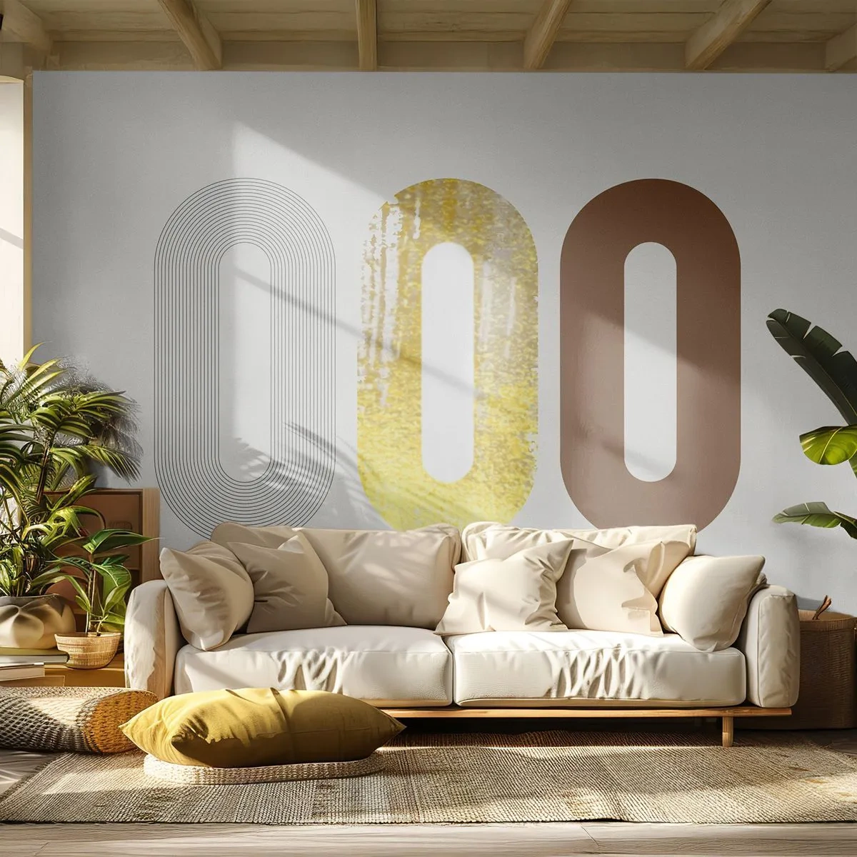 Fotobehang Premium Canvas - Oooo! - Abstractie, Deel, Modern patroon - 400x280 cm