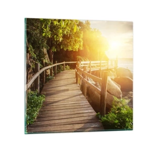 Schilderen op glas - Nog een beurt, nog een wonder - 70x70 cm