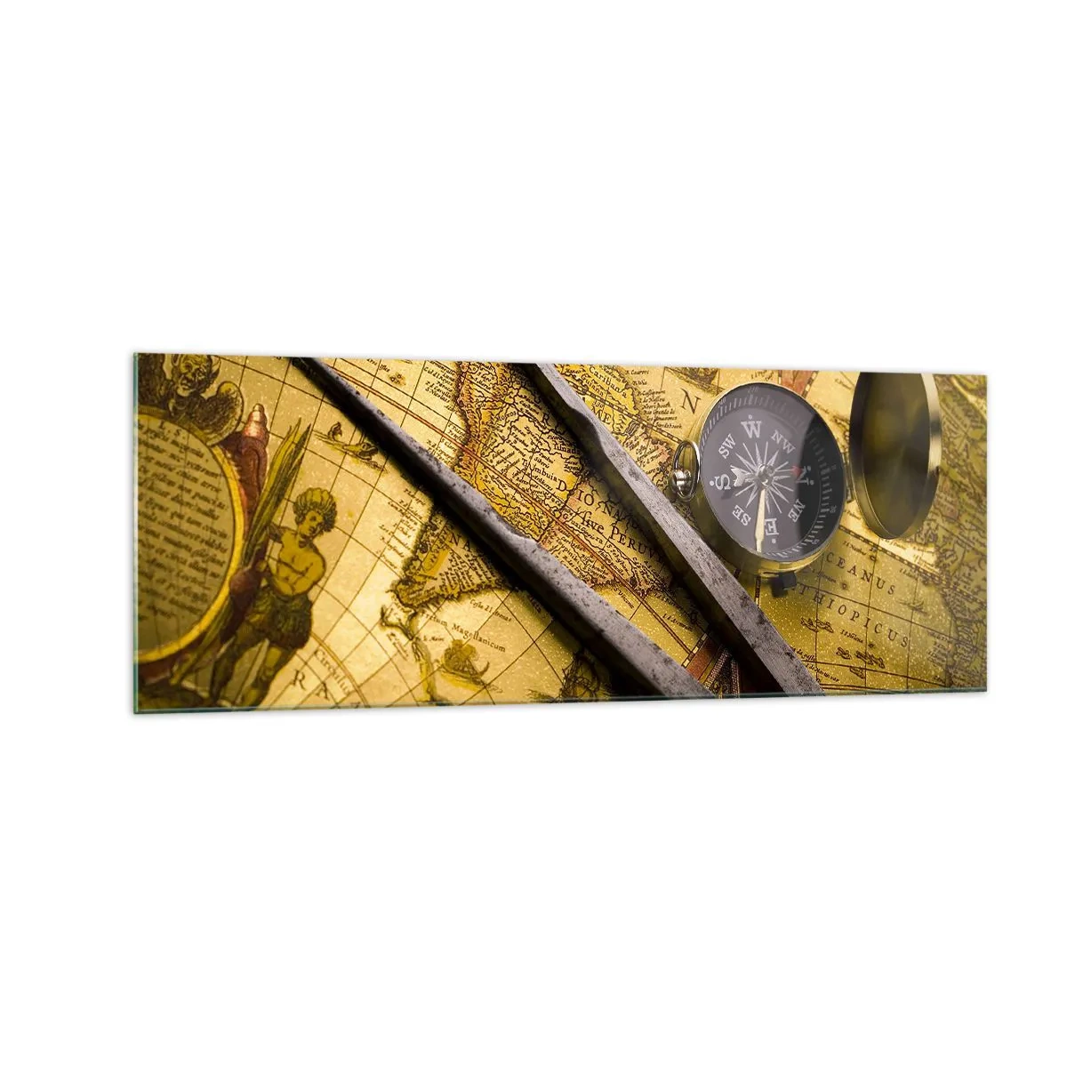 Schilderen op glas - Waar zijn deze schatten? - 140x50 cm