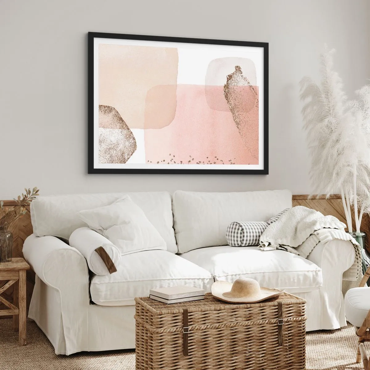 Poster in een zwarte lijst - Een blik door kleur - 100x70 cm
