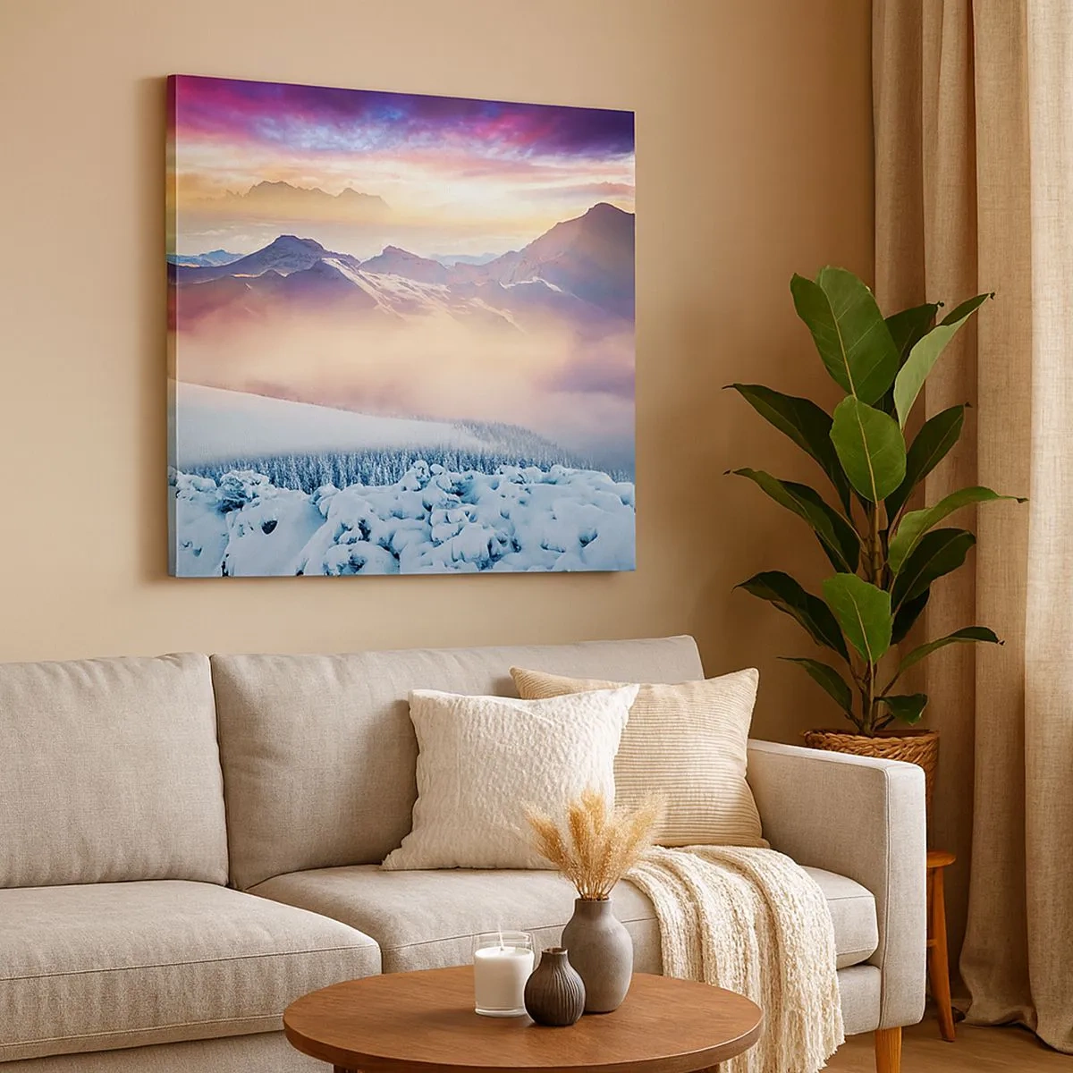 Schilderen op canvas - De kracht en puurheid van de natuur - 30x30 cm