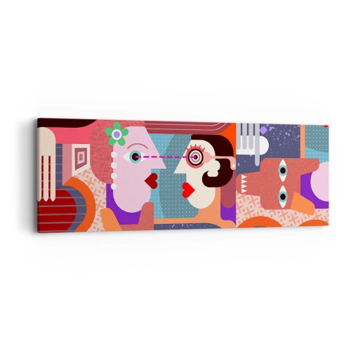 Schilderen op canvas - Oog in oog - 90x30 cm