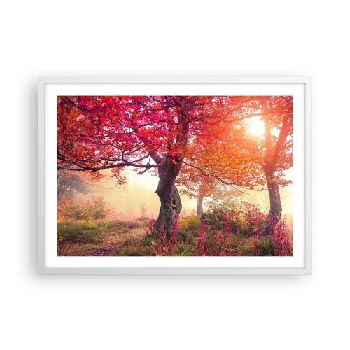 Poster in een witte lijst - Bloeiende razernij - 70x50 cm