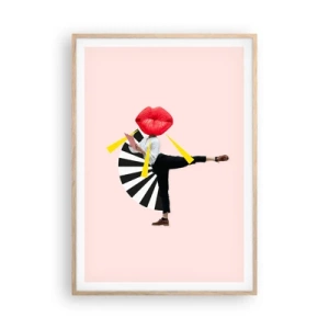 Een poster in een licht eiken lijst - Surrealistische pop-art - 70x100 cm