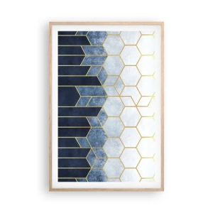 Een poster in een licht eiken lijst - Compositie in een gesyncopeerd ritme - 61x91 cm
