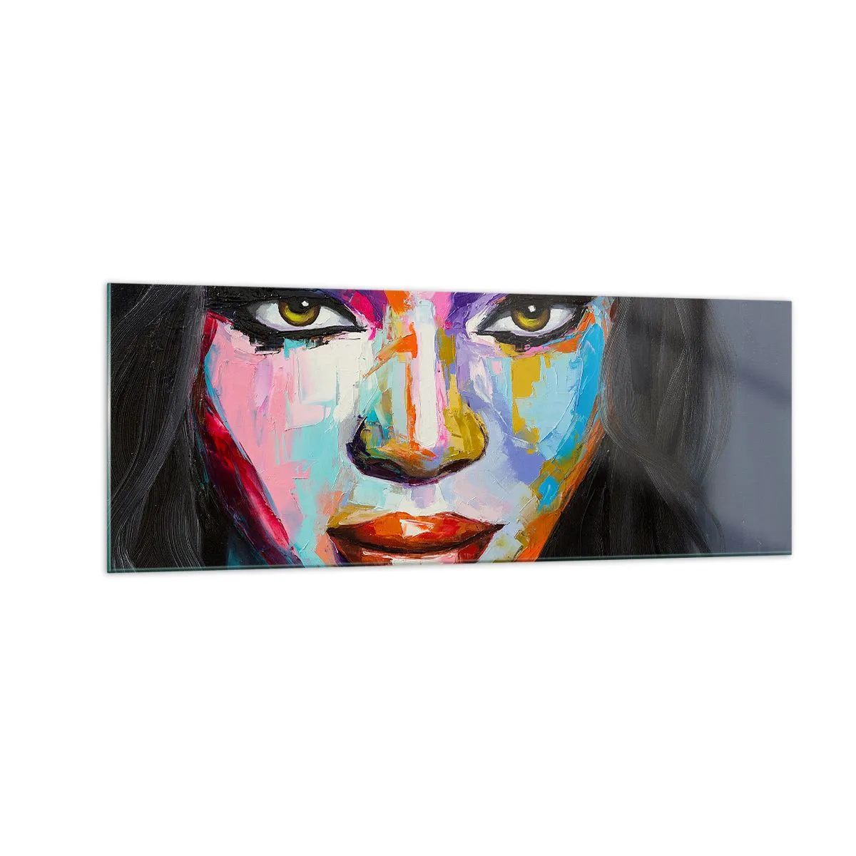 Schilderen op glas - Het is onmogelijk om je ogen af te houden - 140x50 cm