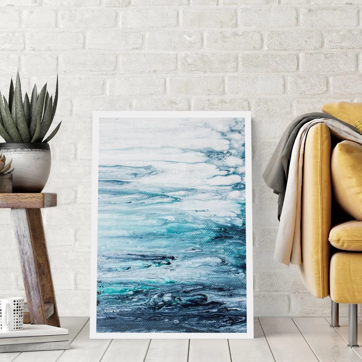 Poster - Blauwe ijspegels - 40x50 cm