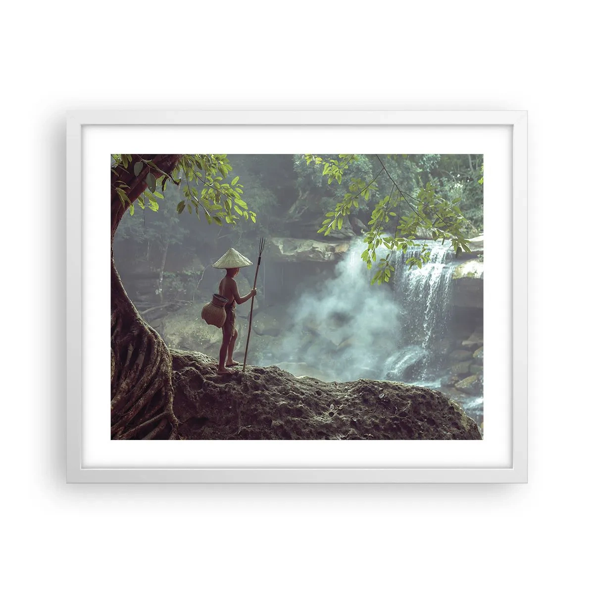 Poster in een witte lijst - Bevriend met de natuur - 50x40 cm